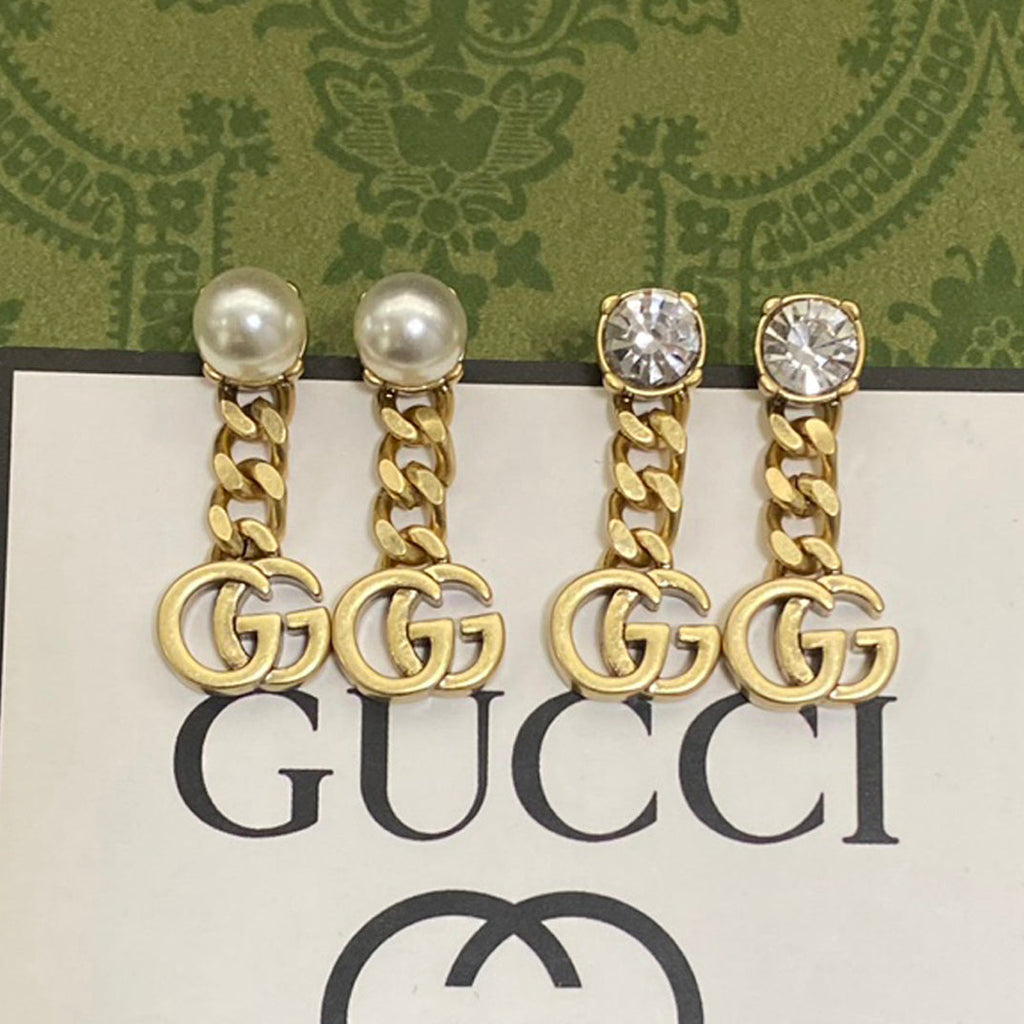 18K Double Gucci Chain Earrings