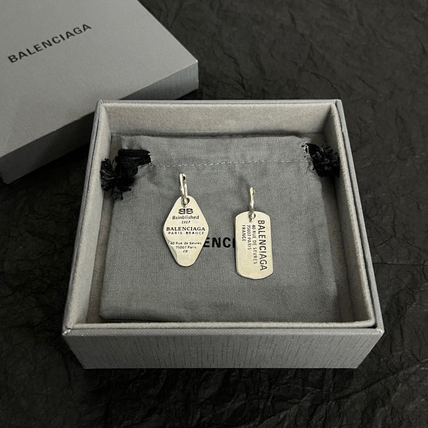 18K Balenciaga Plate Earrings