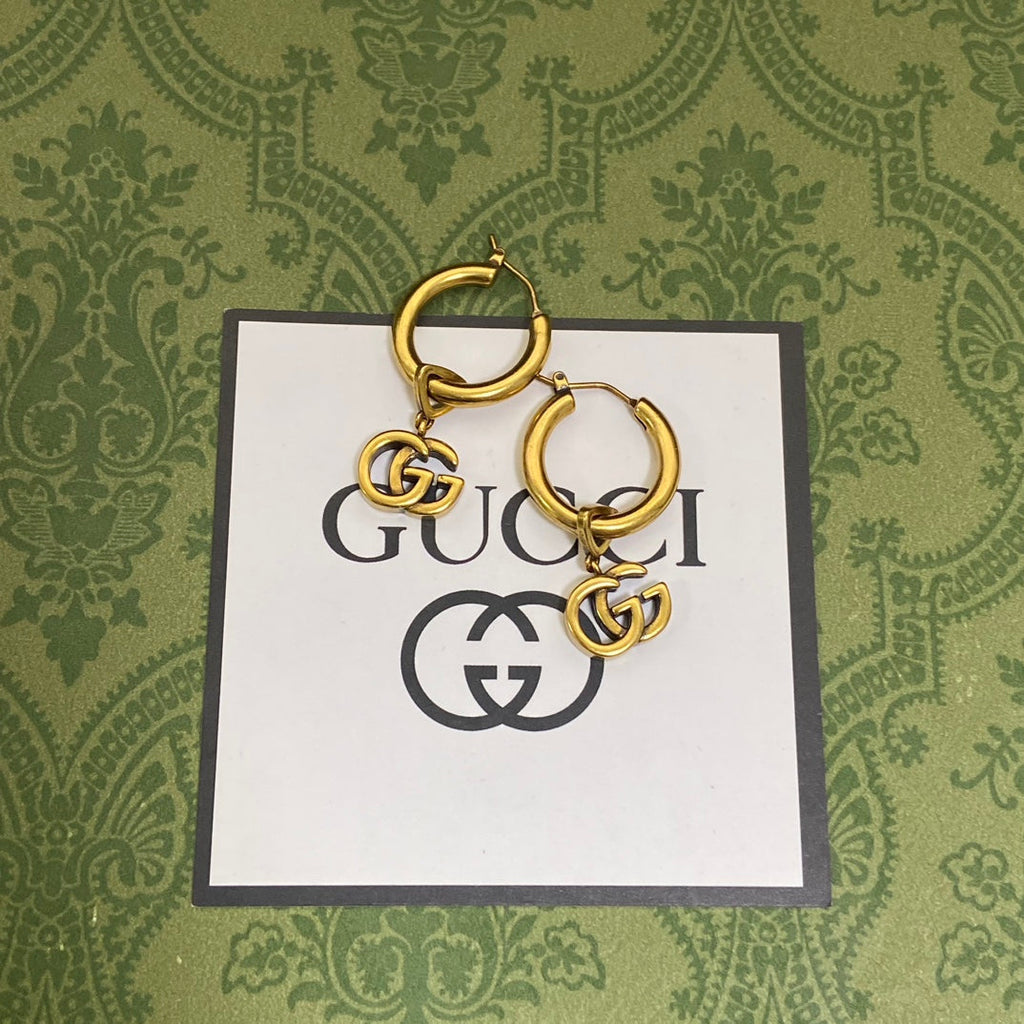 18K Double Gucci Hollow Earrings