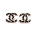18K  Chanel Pink Resin Leather Earrings