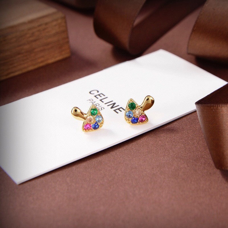 18K Celine Colorful Mushroom Earrings