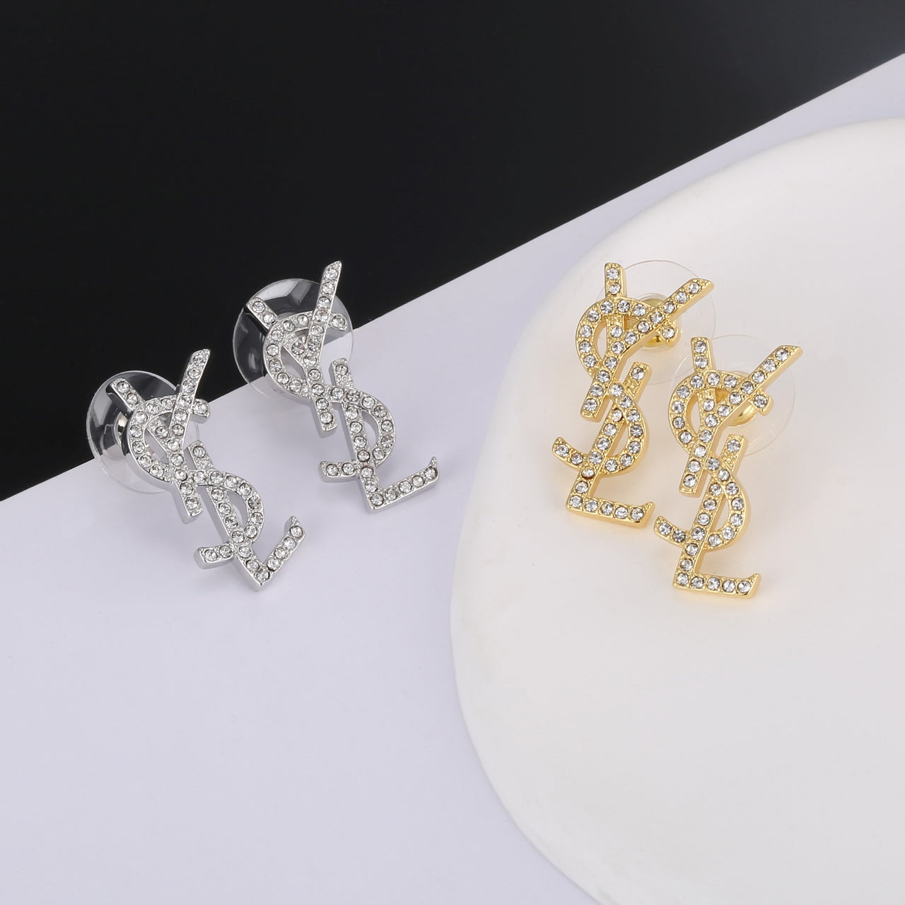 18K YSL Classic Crystals Brooch