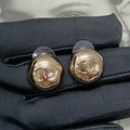 18K  Chanel Gold Round Earrings