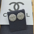18K  Chanel Round White Gold Earrings