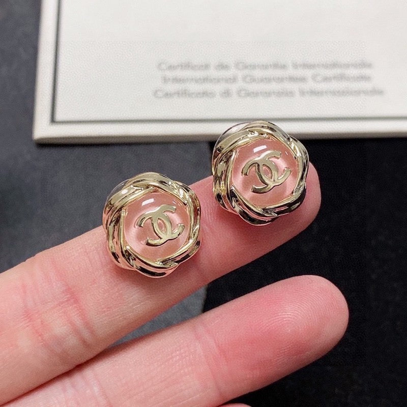 18K  Chanel Pink Earrings