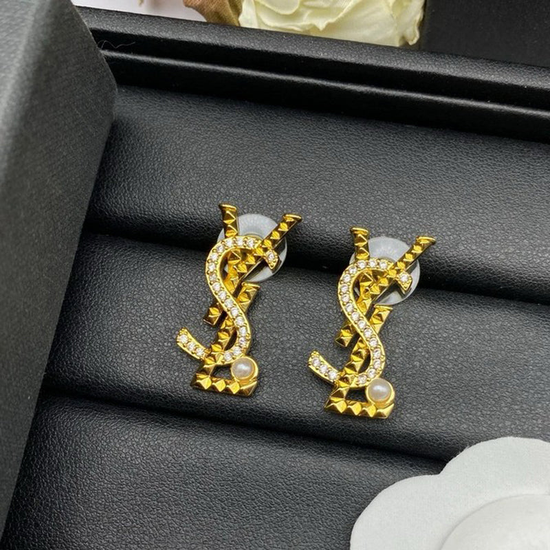 18K YSL Gold Diamond Earrings
