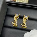 18K YSL Gold Diamond Earrings
