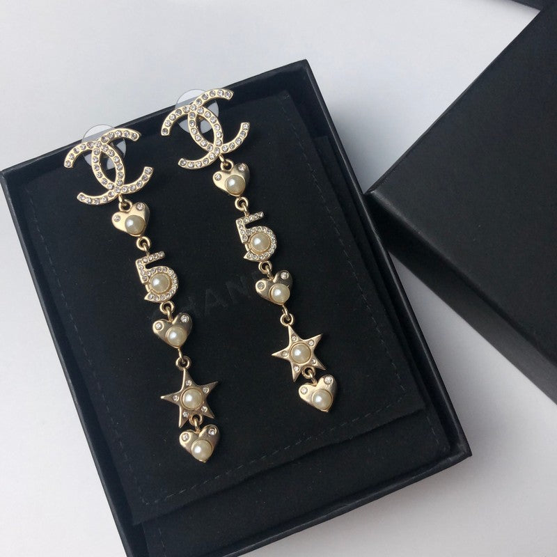 18K  Chanel No.5 Long Earrings