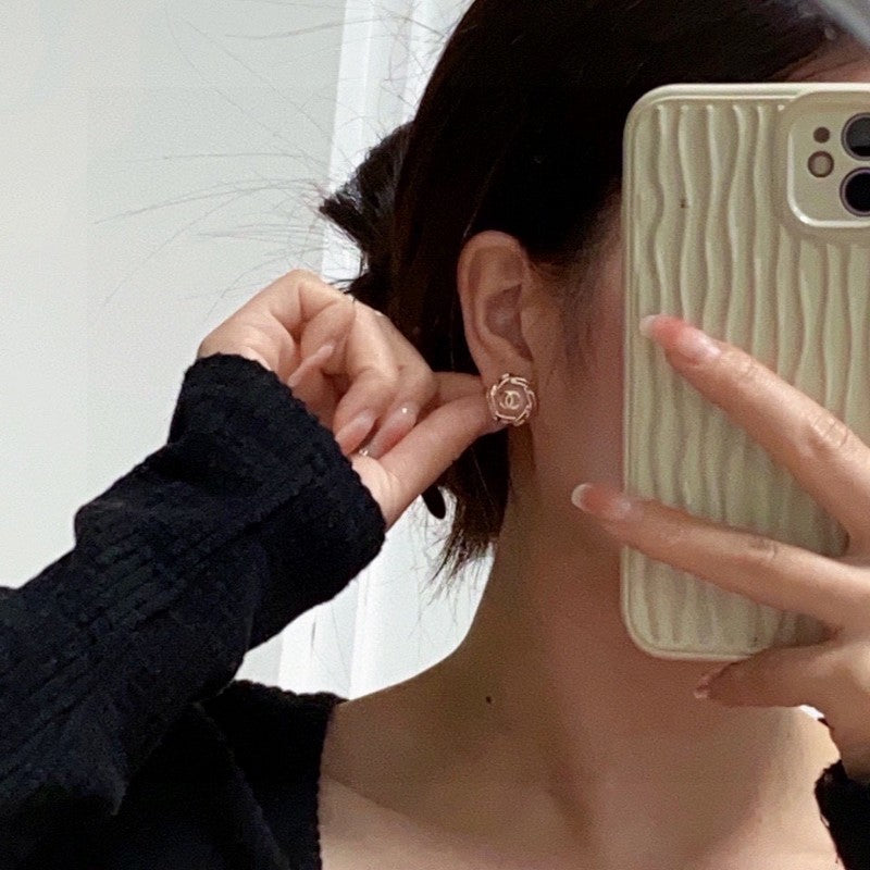 18K  Chanel Pink Earrings
