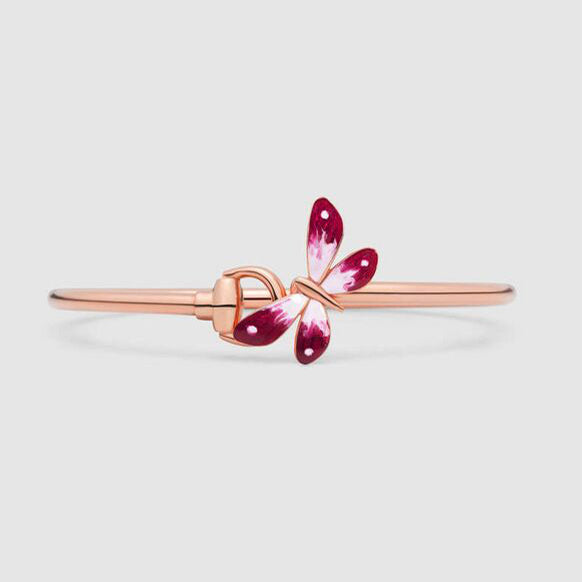 18K Double Gucci Flora Bangle Bracelet