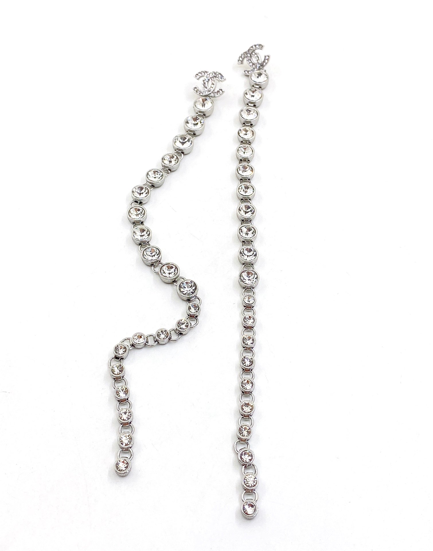 18K  Chanel Long Crystals Earrings