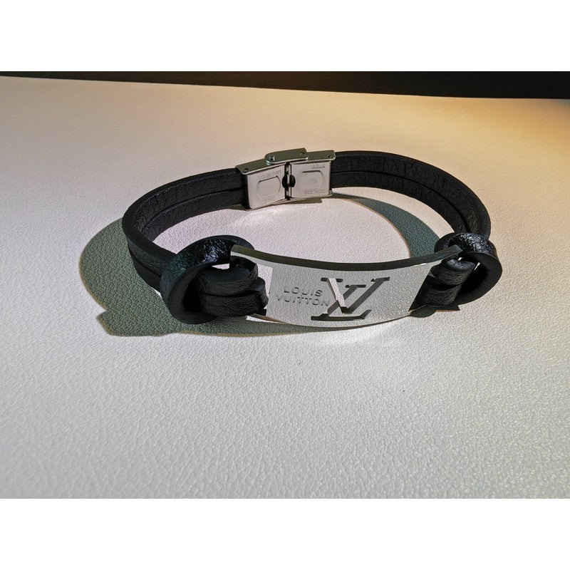 18K Louis Vuitton Leather Bracelet