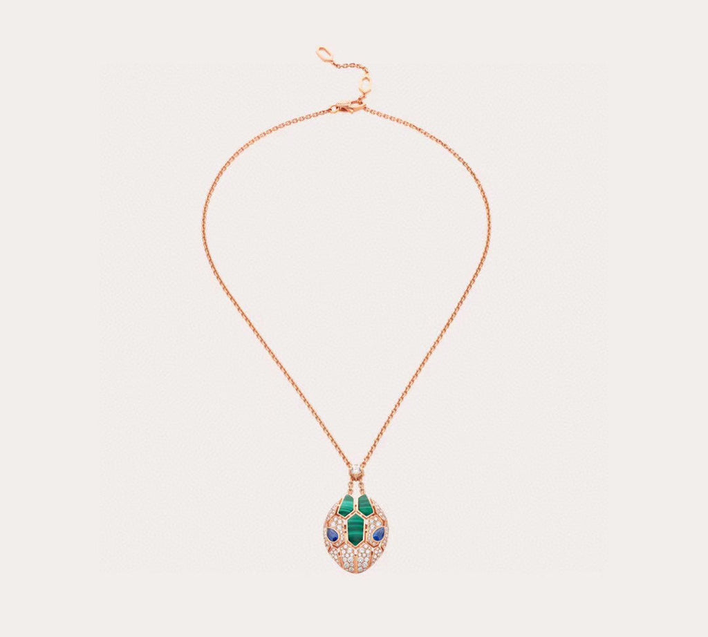 18K BVLGARI Serpenti Malachite Necklace