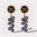 18K Miu Blue & Pink Ball Earrings