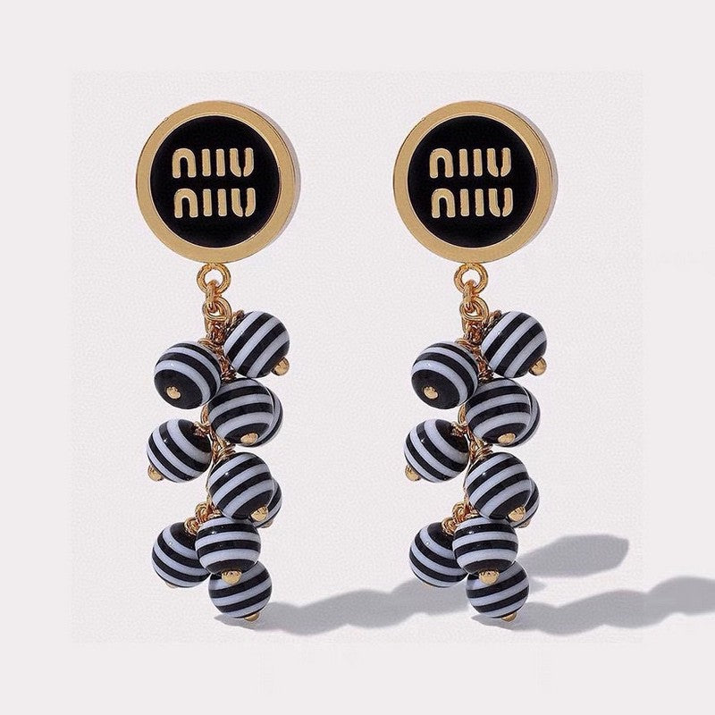 18K Miu Blue & Pink Ball Earrings
