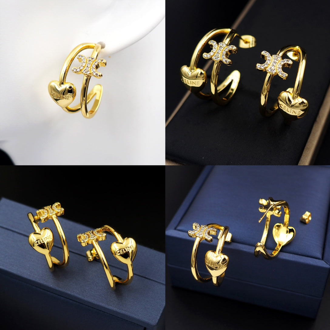 18K Celine Heart Earrings