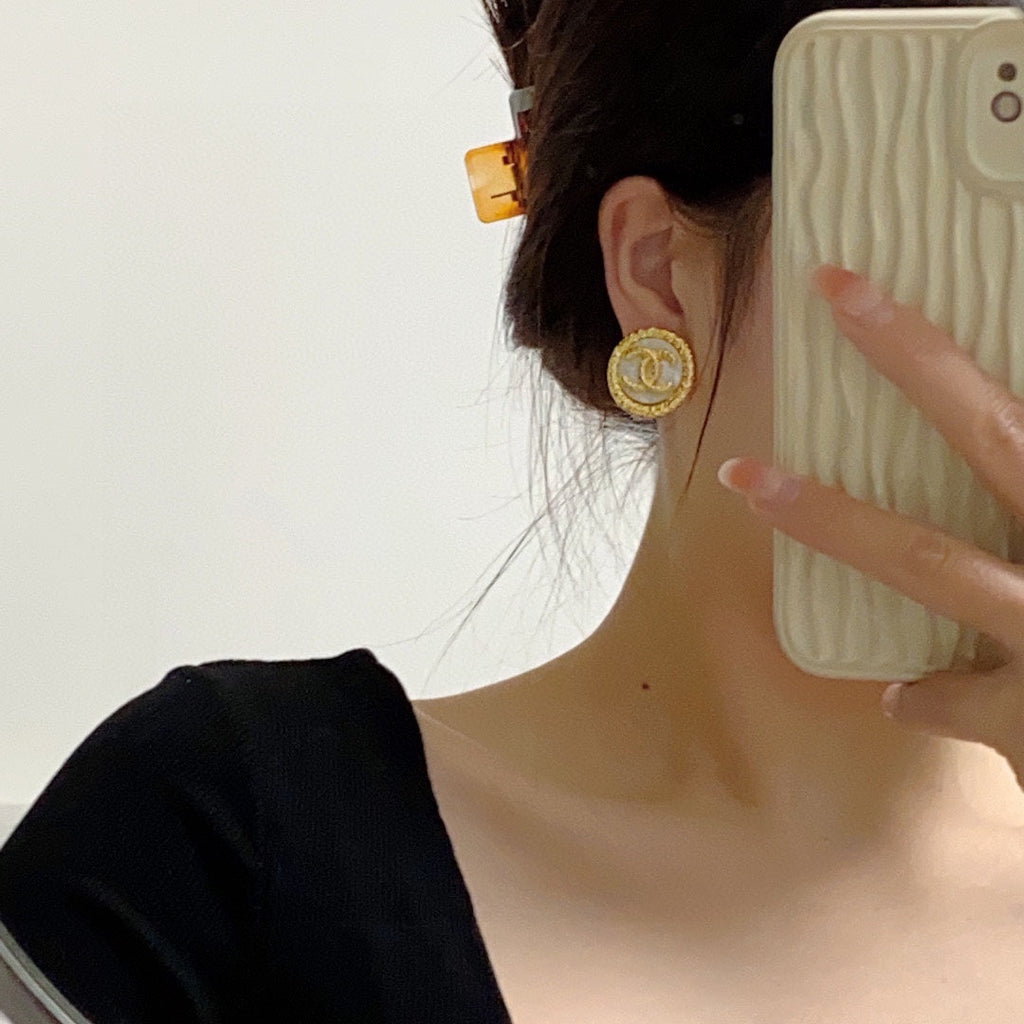18K  Chanel Crystal Earrings