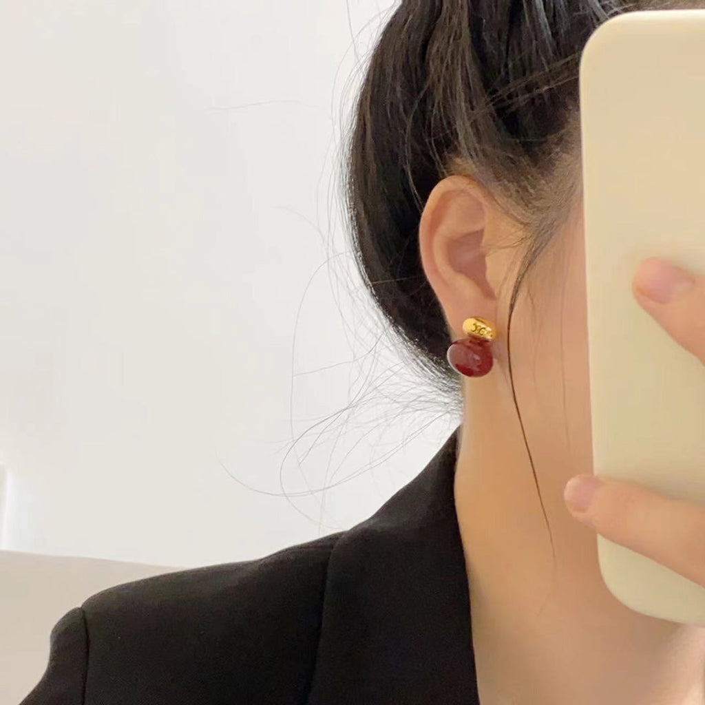 18K Celine Red Earrings