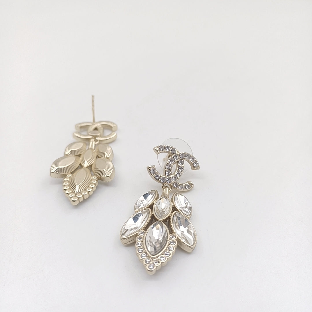 18K  Chanel Crystals Pendant Earrings