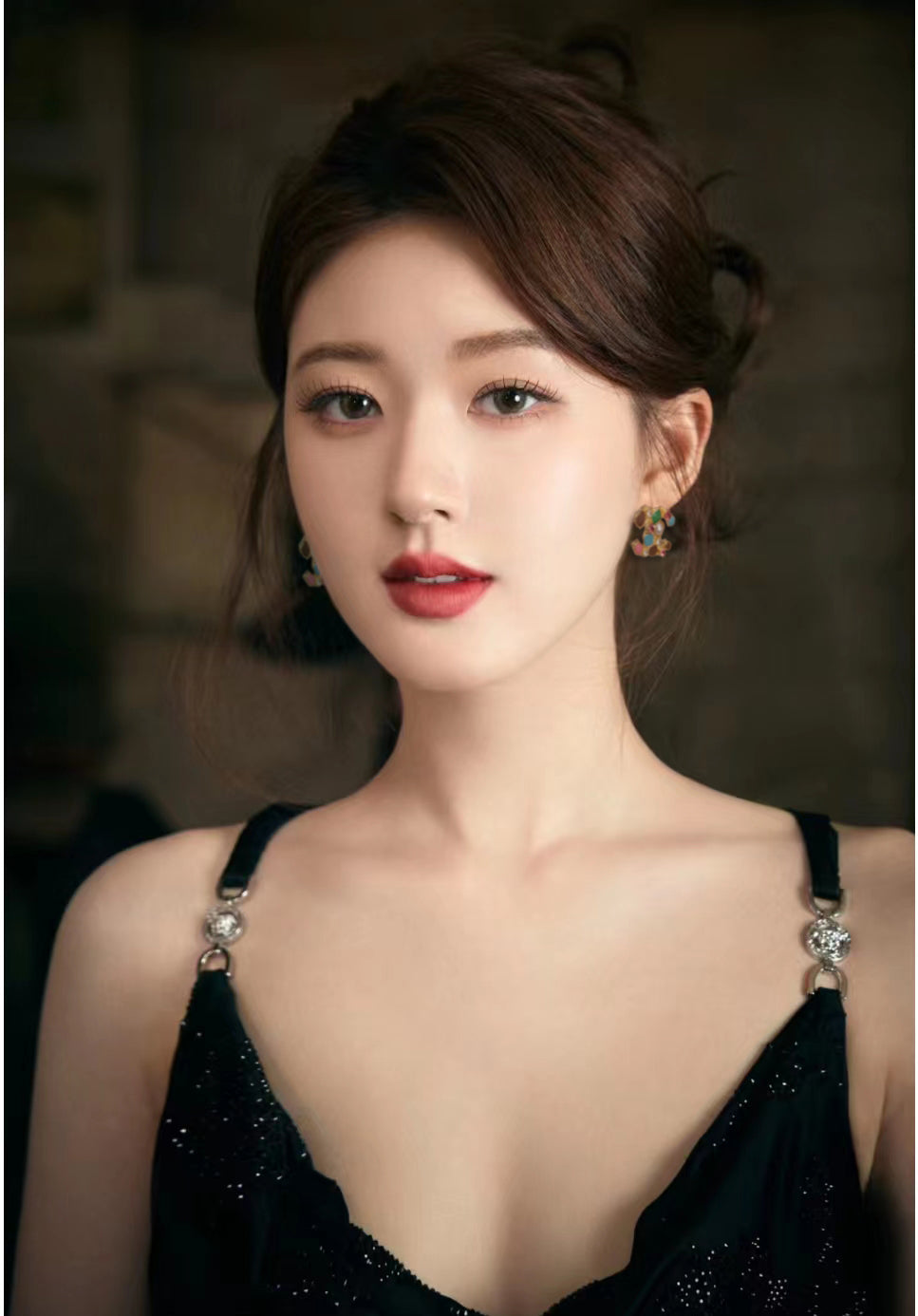 18K  Chanel Multi-Color Crystals Earrings