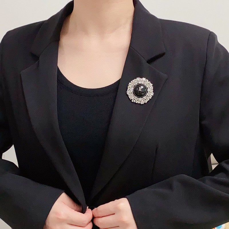 18K Louis Vuitton Black Ball Brooch