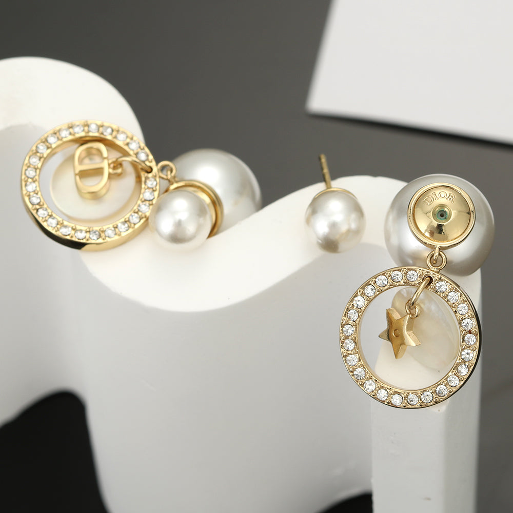 18K Dior Tribales Pearl Earrings
