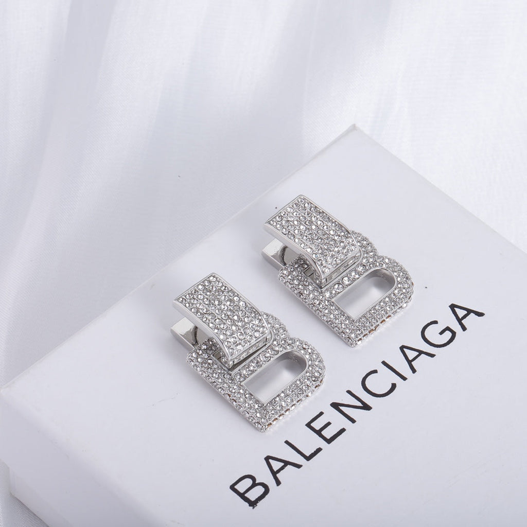 18K Balenciaga Hourglass Diamond Earrings
