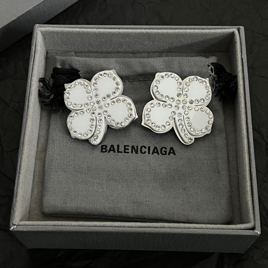 18K Balenciaga Flower Earrings
