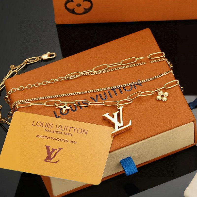 18K Louis Vuitton Pink Crystal Necklace
