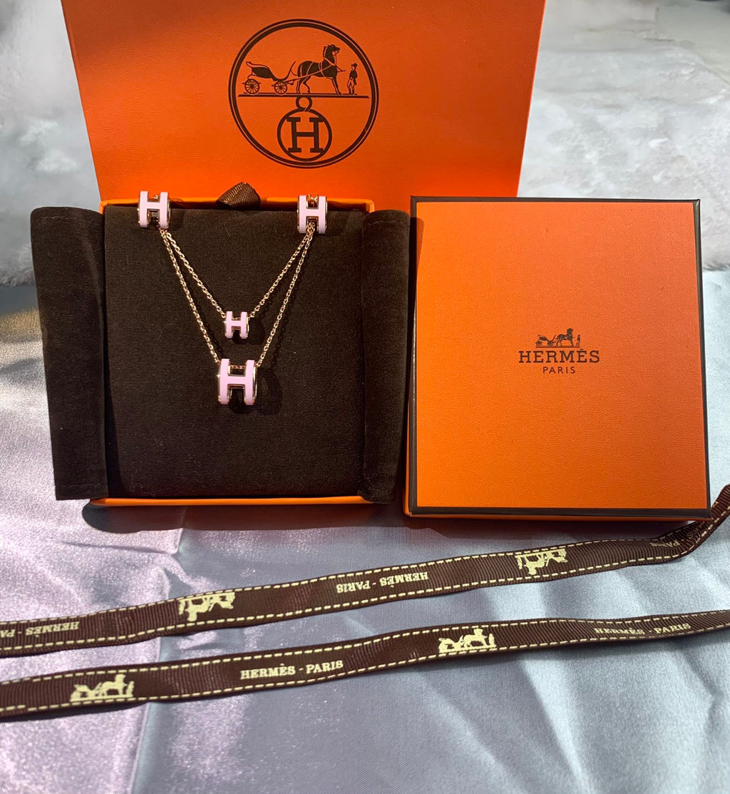 18K Mini Pop Hermes Pink Necklace