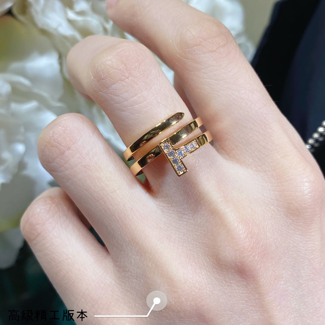 18K Tiffany Diamond Square Ring