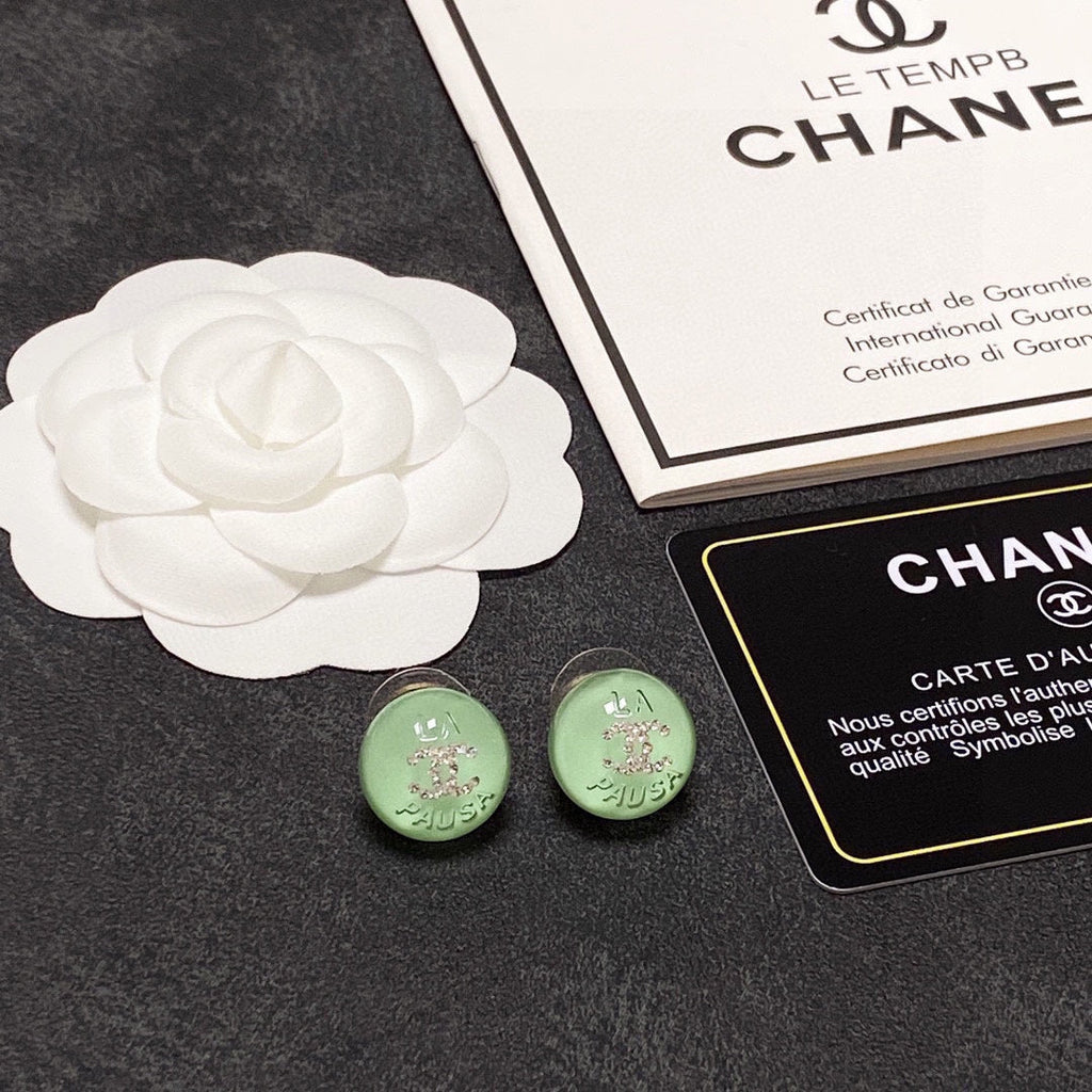 18K  Chanel Green Earrings