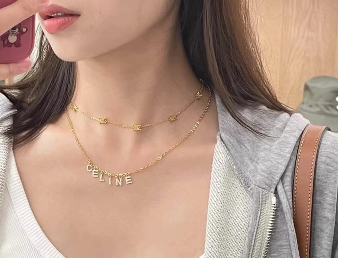 18K Celine Paris Strass Crystals Necklace