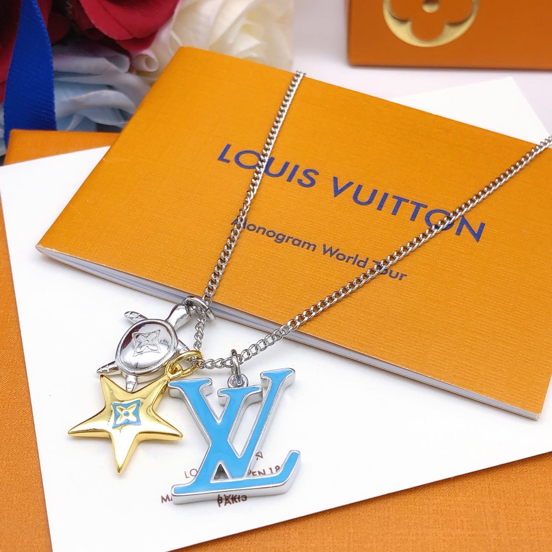 18K Louis Vuitton Turquoise Chain Necklace