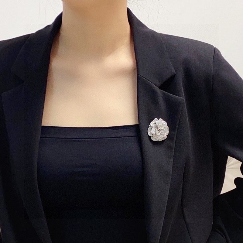 18K  Chanel Full Diamond Camellia Brooch
