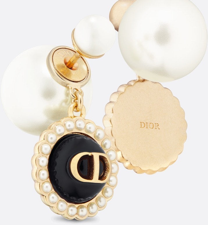 18K Dior Black Pearls Earrings