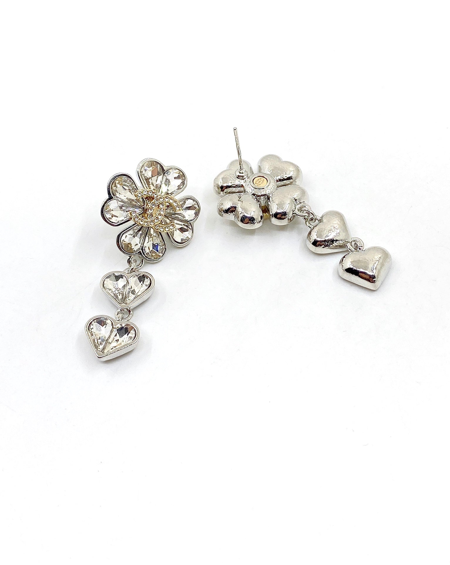 18K  Chanel Crystal Flower Earrings