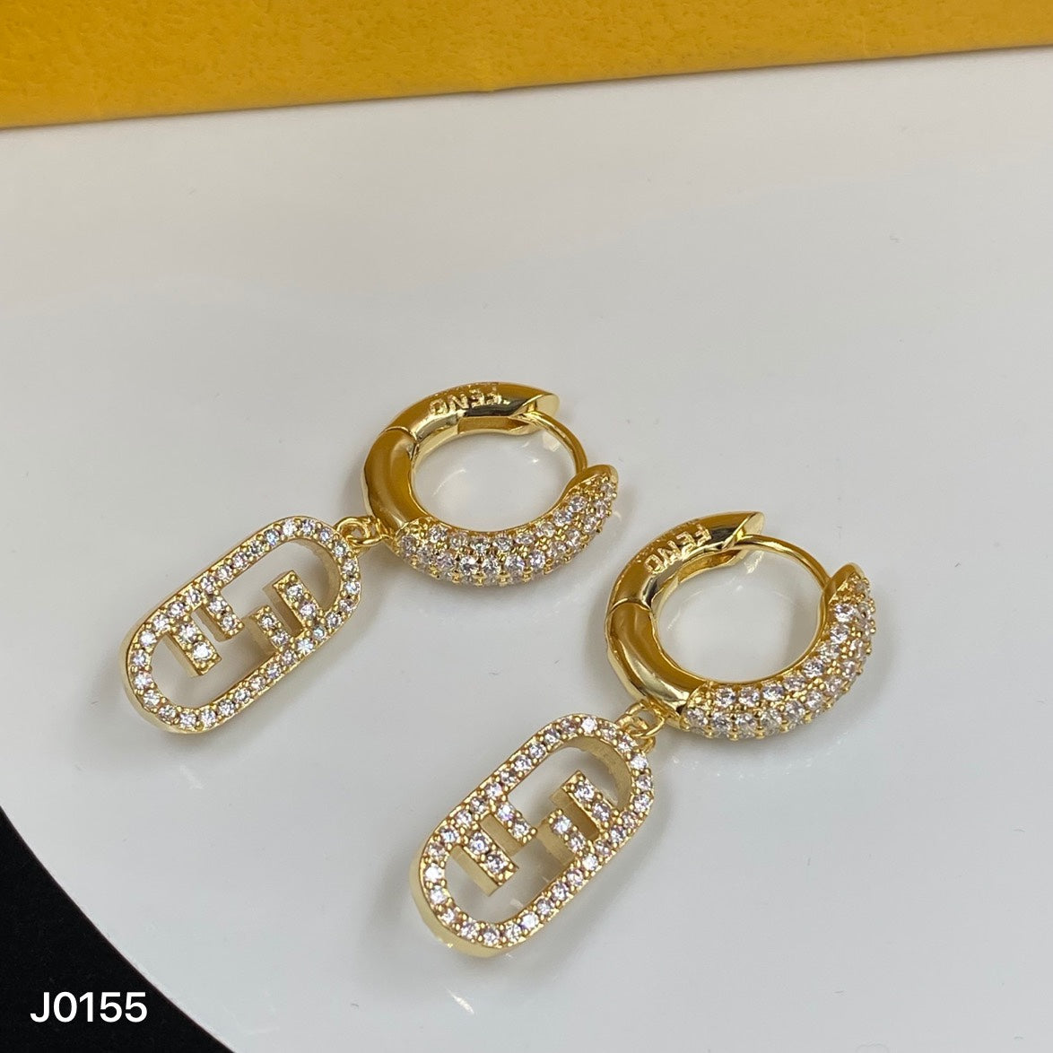 18K Fendi OLock Diamonds Earrings