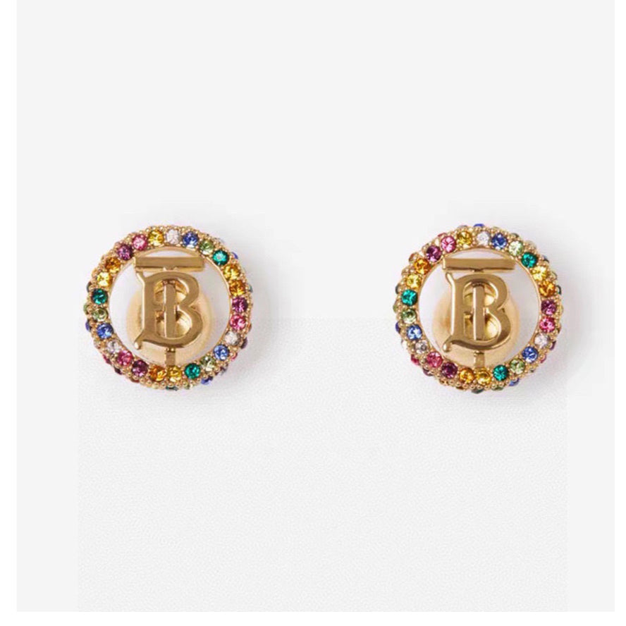 18K Balenciaga Color Crystals Earrings
