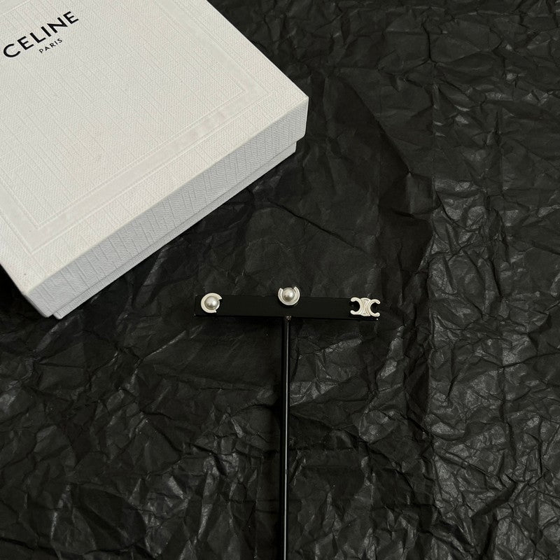18K Celine Pearl Gold Earrings
