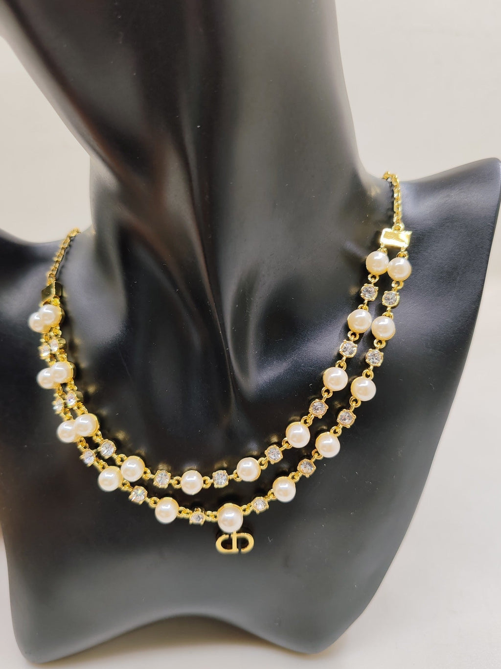 18K Dior Long Pearl Chain Necklace