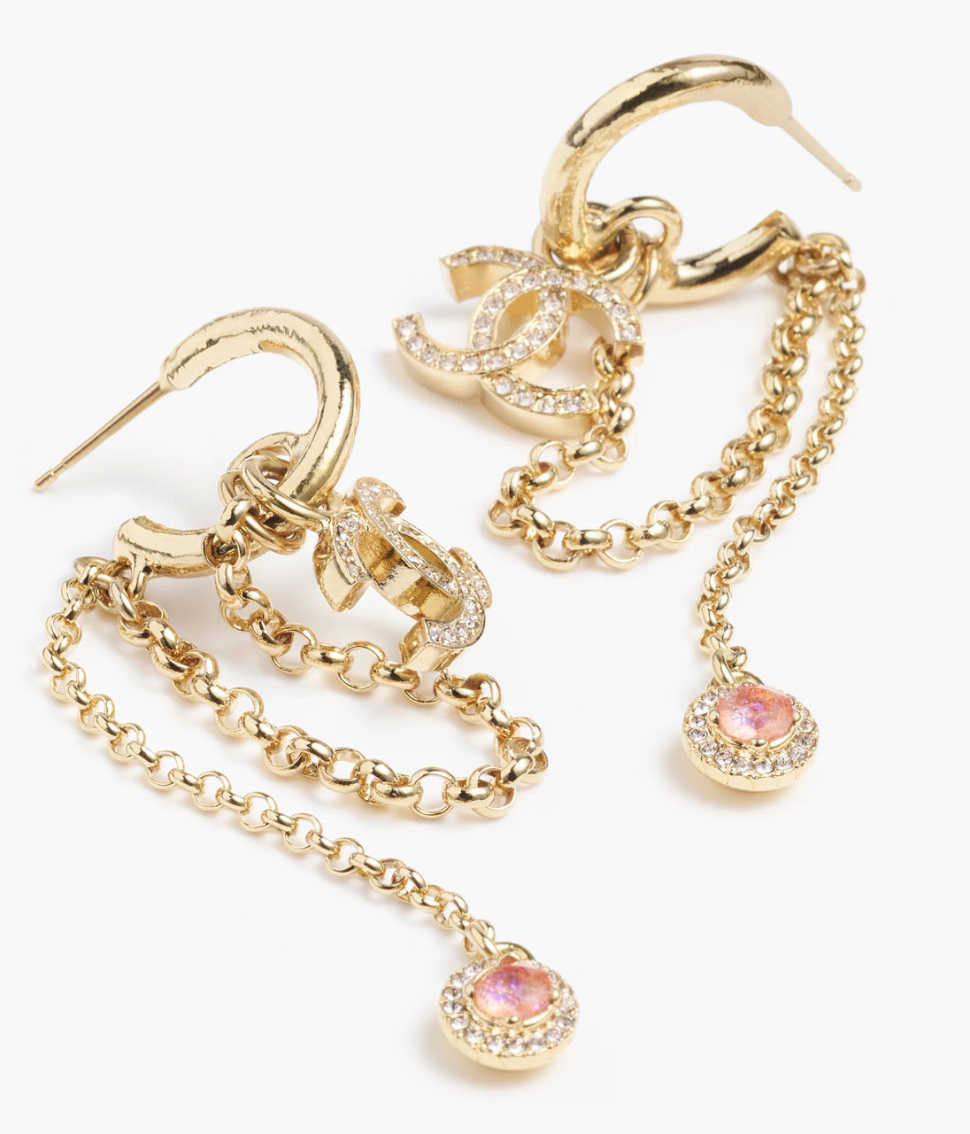 18K  Chanel Tassel Crystals Earrings