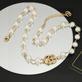 18K Double Gucci Pearl Necklace