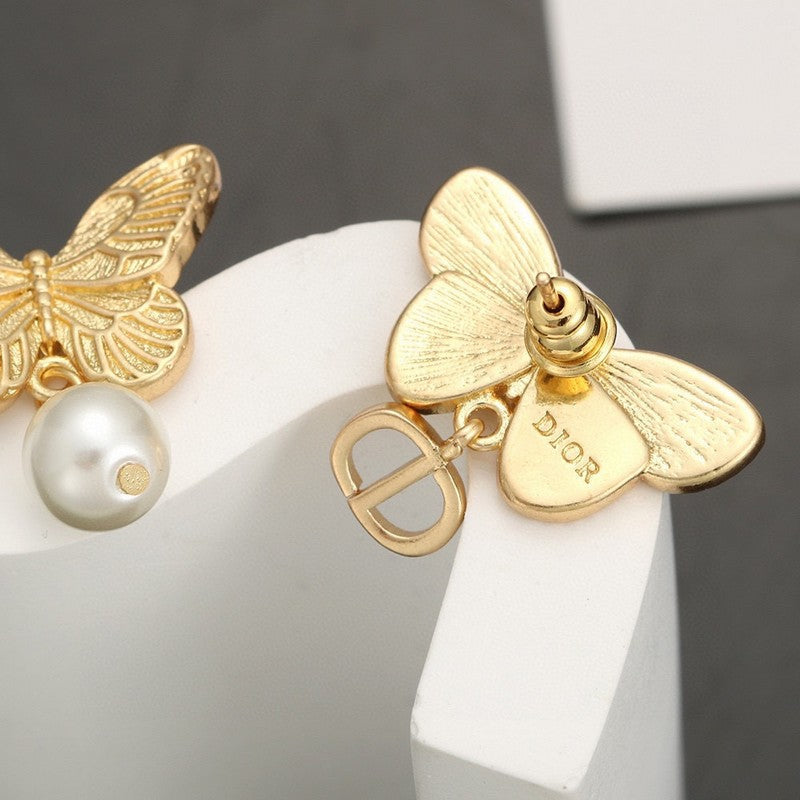18K Dior Butterfly Earrings