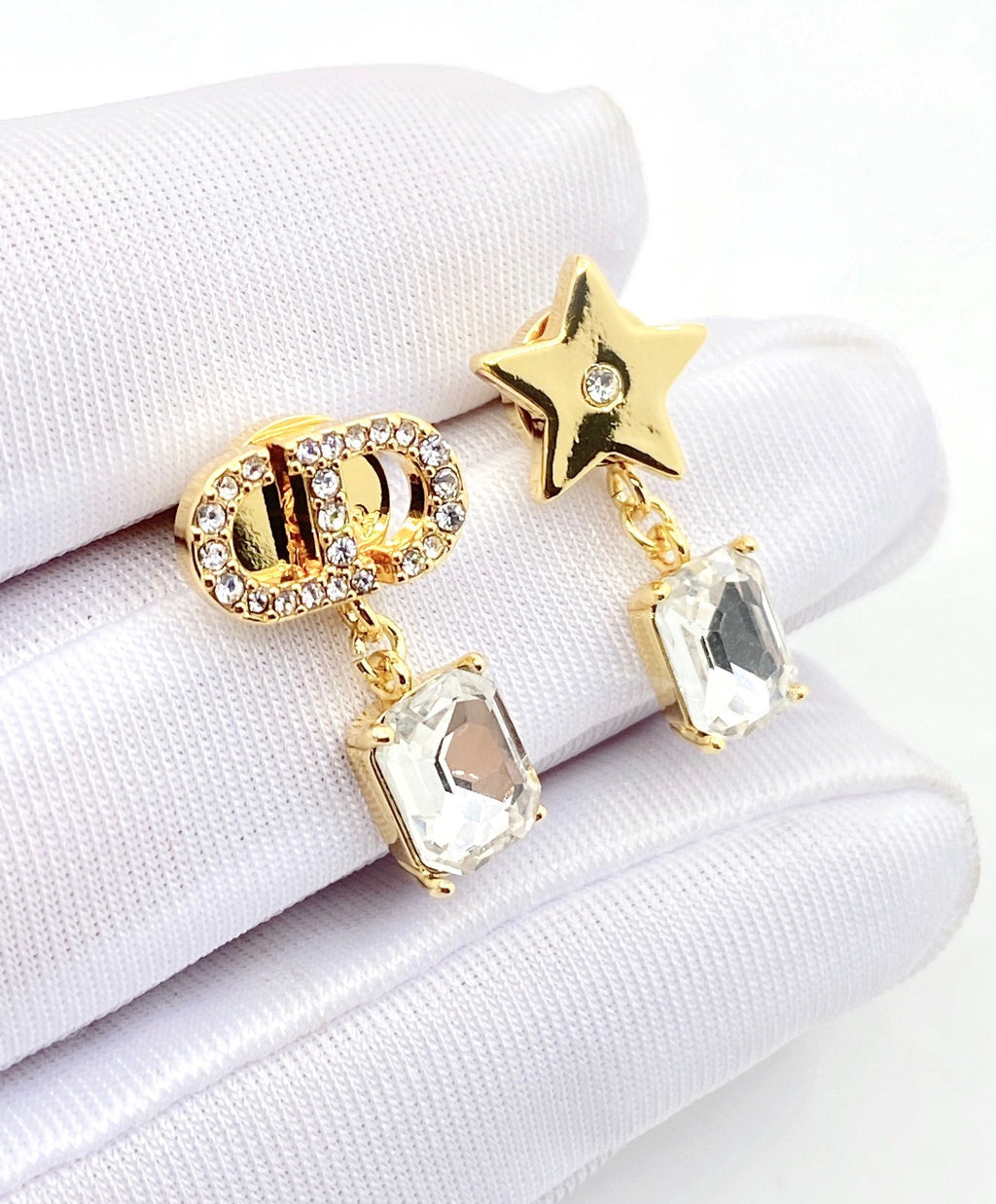 18K Dior Star Crystals Earrings