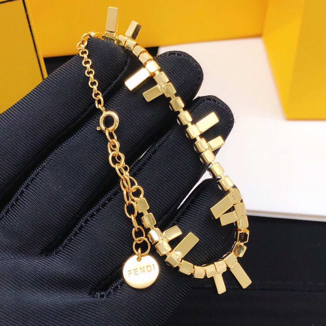 18K Fendi Is Crystals Bracelet