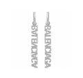 18K Balenciaga Typo Mirror Hoop Crystals Earrings