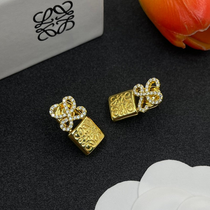 18K LOEWE Anagram Diamond Earrings