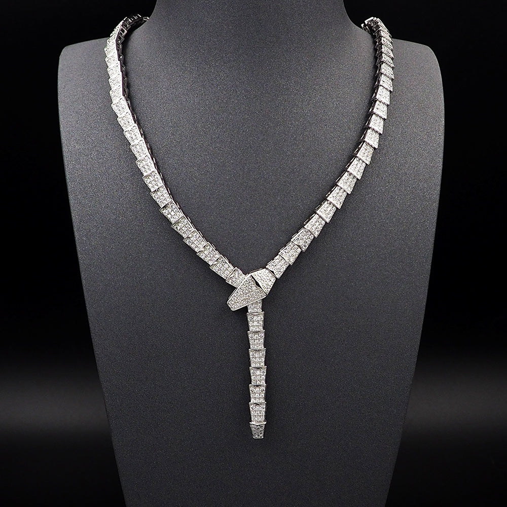 18K BVLGARI Serpenti Viper Full Pave Diamonds Necklace