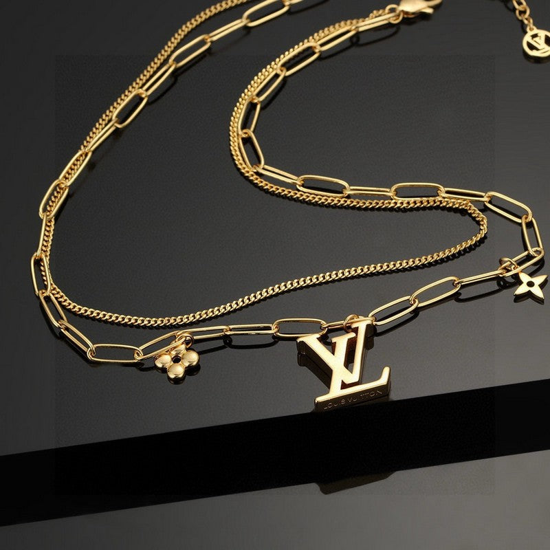 18K Louis Vuitton Pink Crystal Necklace